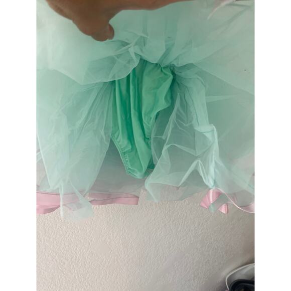 Youth custom-made dance costume tulle  skirt sequin bodice - Picture 2 of 6